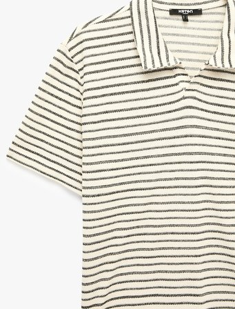 Regular Fit Kısa Kollu Çizgili Polo Yaka Tişört