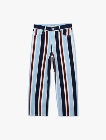 Çizgili Pamuklu Straight Denim Pantolon - Straight Jeans