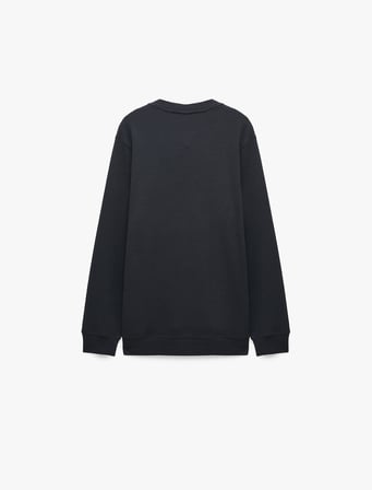 Uzun Kollu Pamuklu Waffle Dokulu Henley Yaka Sweatshirt
