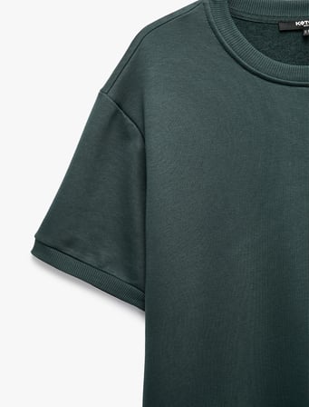 Bisiklet Yaka Kısa Kollu Basic Oversize Tişört