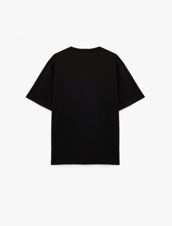Viskon Karışımlı Scuba Kumaş Bisiklet Yaka Kısa Kollu Basic Oversize Tişört