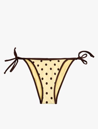 Renk Kontrastlı İpli Puantiyeli Bikini Altı