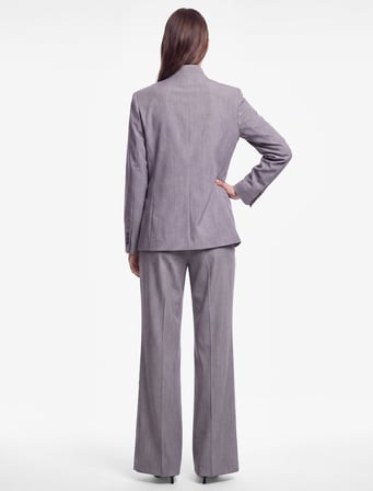 Cepli Regular Fit Uzun Kollu Düğme Detaylı Dik Yaka Kruvaze Blazer Ceket