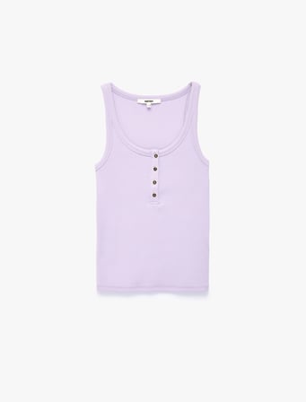 Pamuklu Slim Fit Süs Düğmeli U Yaka Fitilli Atlet