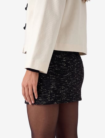 Fermuar Detaylı Normal Bel Slim Fit Tüvit Mini Etek