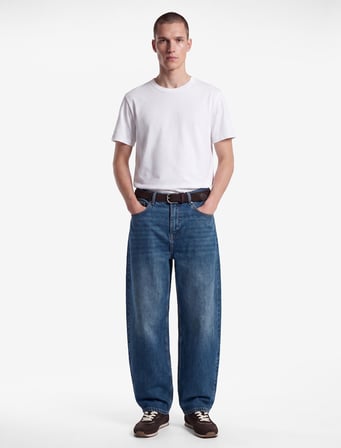 Rahat Kalıp Normal Bel Beş Cepli Pamuklu Barrel Denim Pantolon - Barrel Jeans