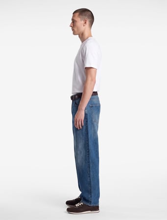 Rahat Kalıp Normal Bel Beş Cepli Pamuklu Barrel Denim Pantolon - Barrel Jeans