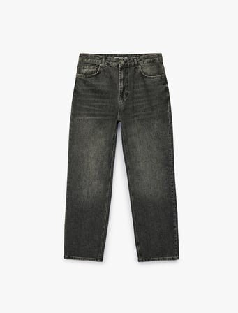 Rahat Kalıp Pamuklu Cepli Baggy Jean Pantolon