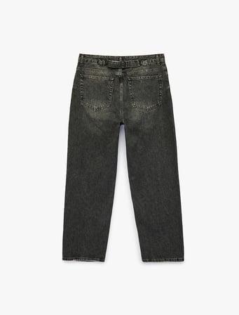 Rahat Kalıp Pamuklu Cepli Baggy Jean Pantolon
