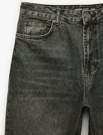 Rahat Kalıp Pamuklu Cepli Baggy Jean Pantolon