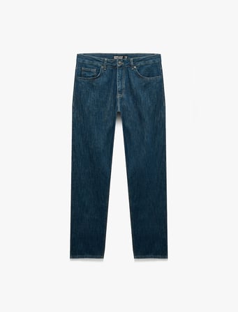 Normal Bel Cepli Pamuklu Rahat Kalıp Vintage Straight Jean Pantolon