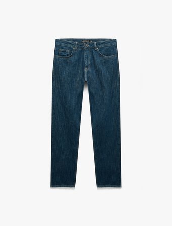 Normal Bel Cepli Pamuklu Rahat Kalıp Vintage Straight Jean Pantolon