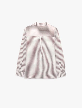 Regular Fit Pamuklu Klasik Yaka Uzun Kollu Çizgili Poplin Gömlek