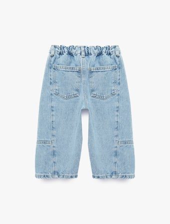 Pamuklu Normal Bel Oversize Barrel Denim Pantolon
