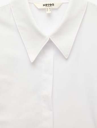 Regular Fit Klasik Yaka Uzun Kollu Poplin Gömlek