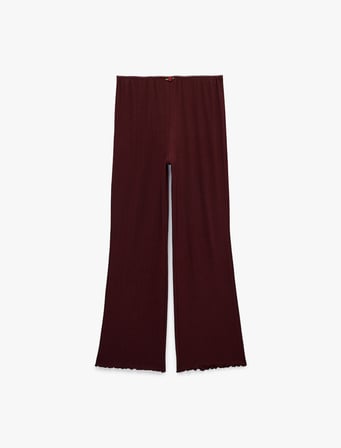 Beli Lastikli Viskon Karışımlı Rahat Kesim Pijama Altı