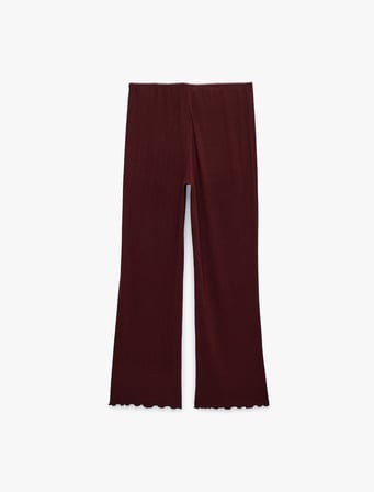 Beli Lastikli Viskon Karışımlı Rahat Kesim Pijama Altı