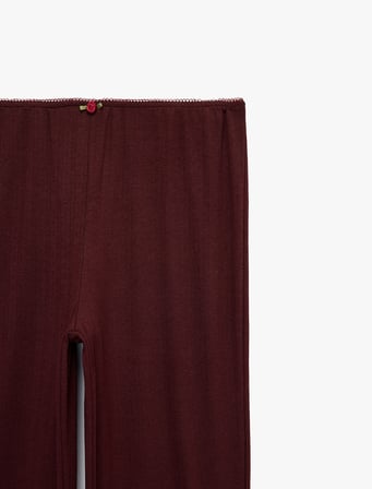 Beli Lastikli Viskon Karışımlı Rahat Kesim Pijama Altı