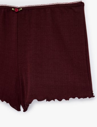 Rahat Kalıp Pointelle Kumaş Şort Pijama Altı