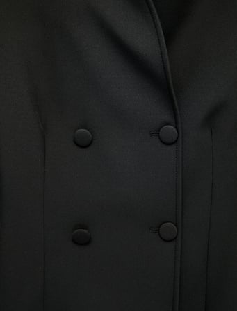 Düğmeli Dikiş Detaylı Kruvaze Yaka Blazer Ceket