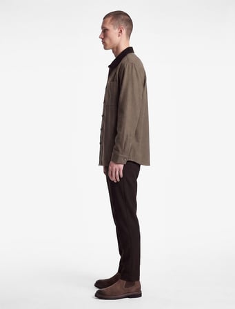 Viskon Karışımlı Cepli Beli Lastikli Düğmeli Slim Fit Pileli Kumaş Pantolon