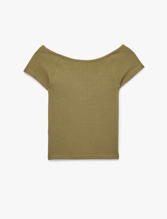 Rahat Kalıp Kısa Kollu Kayık Yaka Çiçekli Pijama Üstü