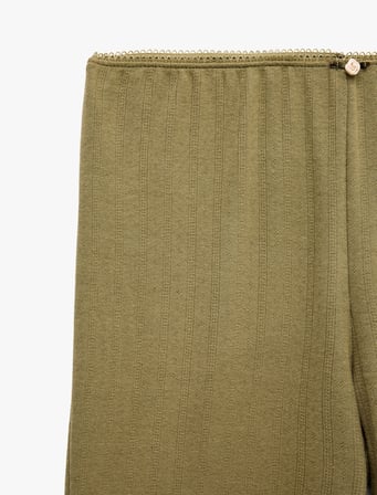 Beli Lastikli Viskon Karışımlı Rahat Kesim Pijama Altı
