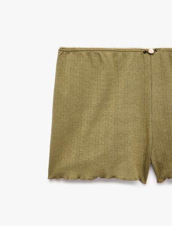 Rahat Kalıp Pointelle Kumaş Şort Pijama Altı