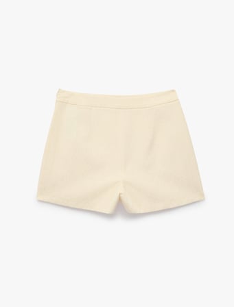 Jakarlı Slim Fit Mini Şort