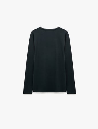 Pamuklu Pike Kumaş Hakim Yaka Uzun Kollu Sweatshirt