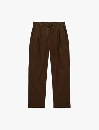 Pamuk Keten Karışımlı Cepli Pileli Slim Fit Beli Bağcıklı Pantolon