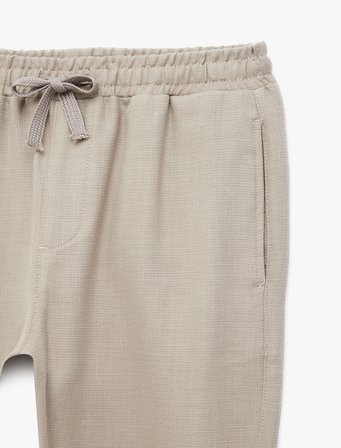 Beli Bağcıklı Cepli Slim Fit Pamuklu Düz Paça Chino Pantolon