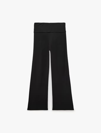 Normal Bel Modal Kumaş Beli Bağlamalı Geniş Paça
