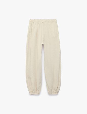 Keten Görünümlü Dökümlü Şalvar Pantolon
