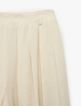 Keten Görünümlü Dökümlü Şalvar Pantolon