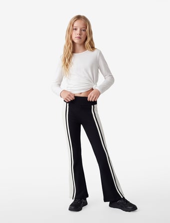 Beli Lastikli Slim Fit Viskon Karışımlı İspanyol Paça Tayt