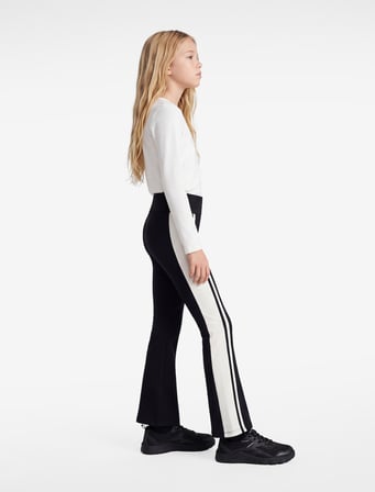 Beli Lastikli Slim Fit Viskon Karışımlı İspanyol Paça Tayt