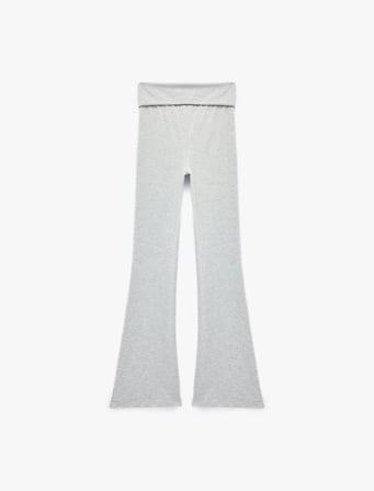 Yüksek Bel Katlama Detaylı Slim Fit Pijama Altı
