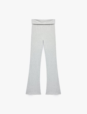 Yüksek Bel Katlama Detaylı Slim Fit Pijama Altı