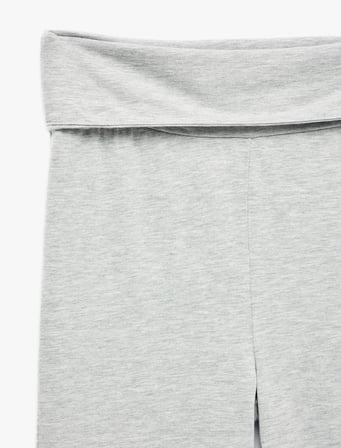 Yüksek Bel Katlama Detaylı Slim Fit Pijama Altı