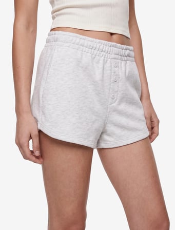 Düğme Detaylı Beli Lastikli Şort Pijama Altı