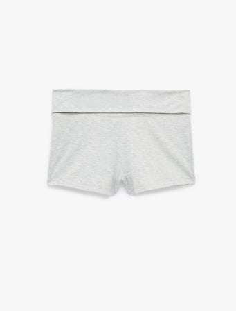 Yüksek Bel Slim Fit Şort Pijama Altı