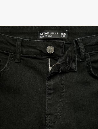 Normal Bel Pamuklu Cepli Slim Fit Jean Pantolon - Brad Jean