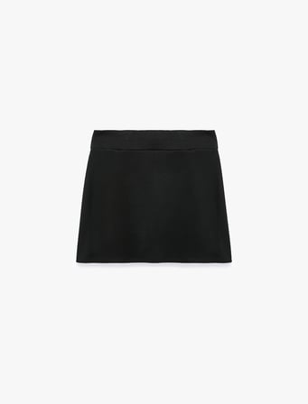 Slim Fit Yırtmaç Detaylı Viskon Karışımlı Mini Spor Şort Etek