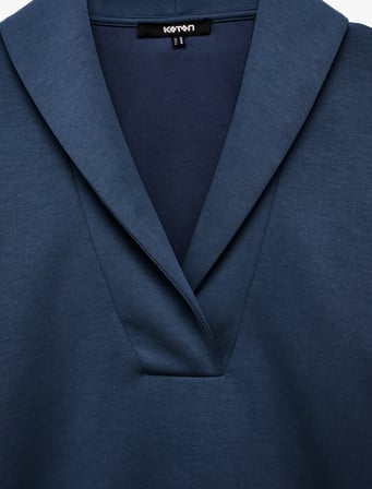 Modal Kumaş Regular Fit V Yaka Uzun Kollu Sweatshirt