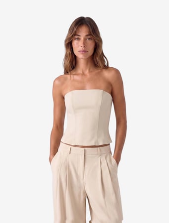 Regular Fit Straplez Yaka Kolsuz Dikiş Detaylı Korse Büstiyer