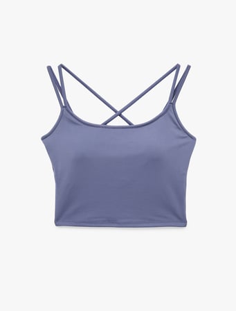 Slim Fit Çapraz İp Askılı Crop Spor Atlet