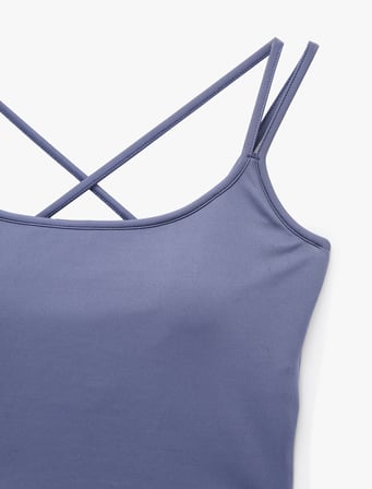Slim Fit Çapraz İp Askılı Crop Spor Atlet