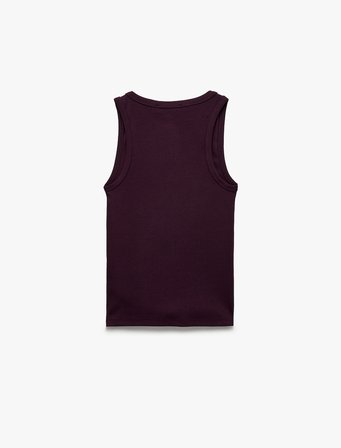 Slim Fit Pamuklu Kolsuz U Yaka Fitilli Atlet