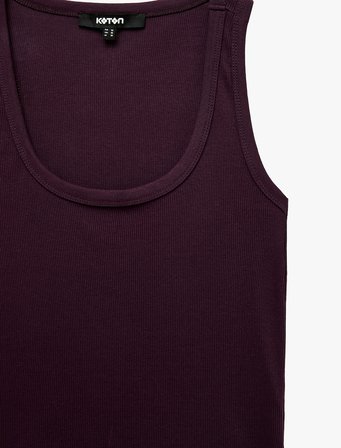 Slim Fit Pamuklu Kolsuz U Yaka Fitilli Atlet